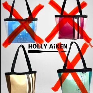Holly Aiken Hand Crafted Vinyl Snap Close Tote- (choose one color)